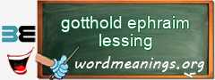 WordMeaning blackboard for gotthold ephraim lessing